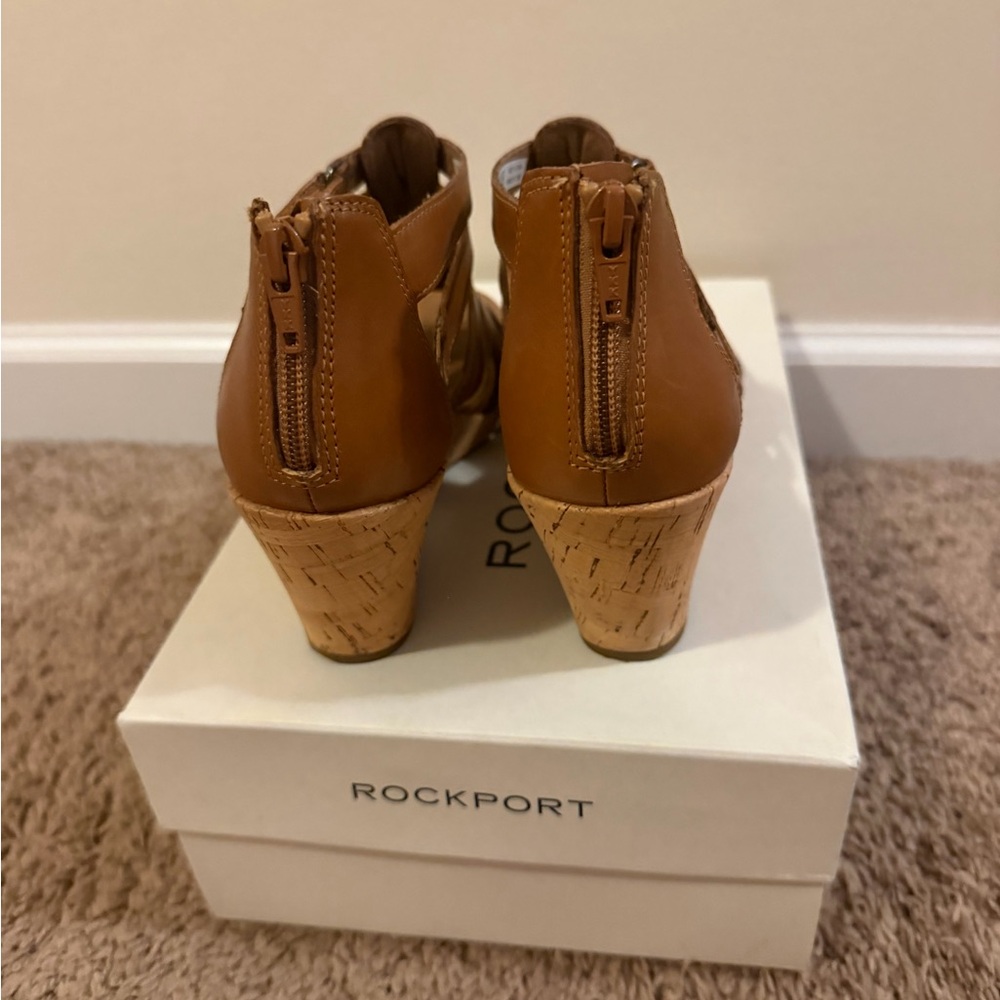 Rockport Tan Briah Gladiator Wedge Sandals, Size 7.5M - Picture 6 of 7